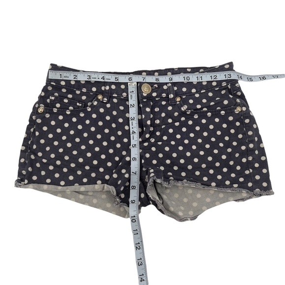 Lauren Conrad Blue Frayed Polka Dot Denim Jean Shorts Size 2 Women's - Picture 5 of 7